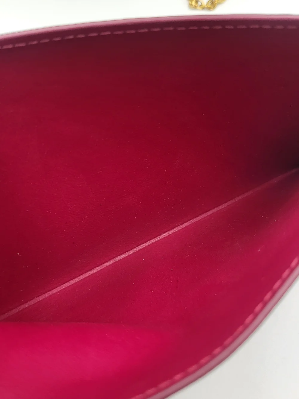 LOUIS VUITTON Monogram Pochette Felicie Chain Wallet Fuchsia, Authentic w/COA.